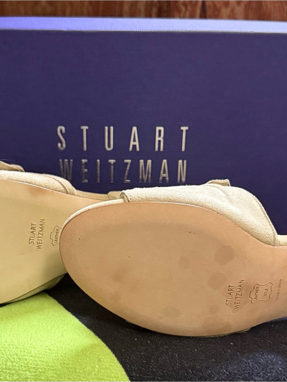 Stuart Weitzman Men’s Light Beige Suede Loafers